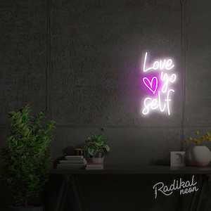 "Love yo-self" Heart Neon Sign