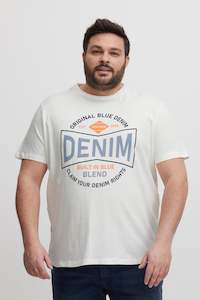 Clothing: Blend Original Blue Denim Printed Tee