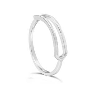 SS Double Band Detail Ring