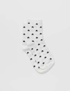 Socks White W/B Lack Stars