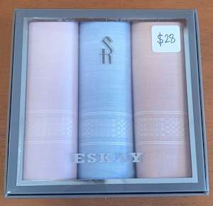 Eskay Gift Boxed Ladies Hankies 3pk