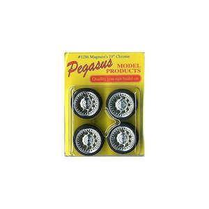 Hobby equipment and supply: Pegasus Hobbies 1286 1/24 19" Magnum's Chrome Rims w/Tires (4pk)