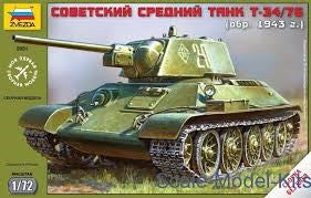 Hobby equipment and supply: Zvezda 5001 1/72 SNAP KIT SOVIET TANK T-34