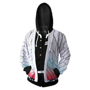 Demon Slayer Shinobu Kocho Kimono Cosplay Zip-Up Hoodie