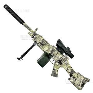 [R18+] "Forest Italic Script" QML M249 Camo Gel Ball Blaster [ID Check Required]