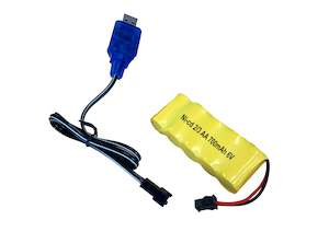 6 Volt Lithium Battery + USB Charging Cord for Gel Ball Blaster