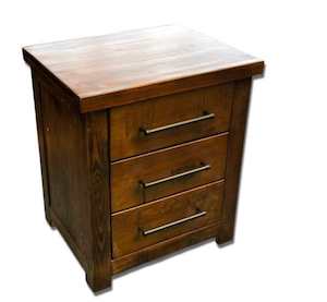 Furniture: Woodgate Bedside With 3 Drawers