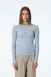 MERINO Fitted Rib Sweater - Blue Mist