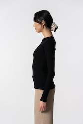 MERINO Fitted Rib Sweater - Black