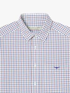 Collins Button Down Shirt - Navy/Burg/Wht