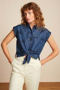 KING LOUIE Knot Daytrip Blouse Denim