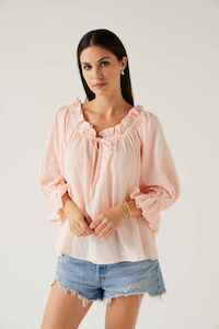 Menswear: TUESDAY Frill Top Peach