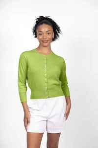 B&L Cropped 3/4Sl Cardy Leaf