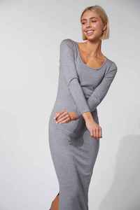 HAVEN Nikolai Knit Dress Grey