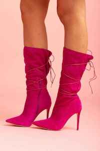 Womenswear: HEY MON Evie Tie Boot Magenta