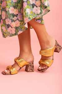 HEY MON Crystal Heel GoldTan