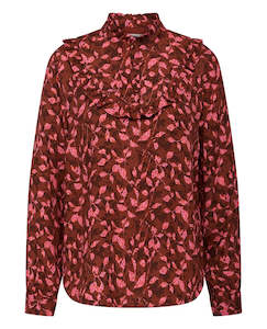 NOA NOA Lona Leaf Blouse RedPink