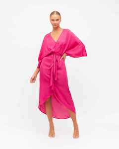 Menswear: WHITE CLOSET Satin Dress Hot Pink