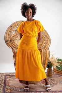 Menswear: AMAYA Tara Top/Skirt Set Orange