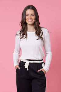 CHARLO Pippa Knit Top White