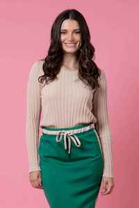 CHARLO Pippa Knit Top Beige