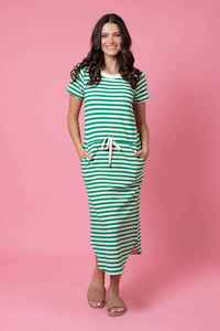 CHARLO Frankie Stripe Dress Green