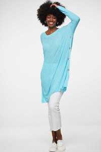 LD+CO Button Dress/Tunic Aqua