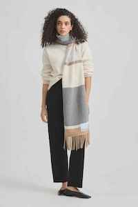 Menswear: TOORALLIE Colour Block Scarf Cashew