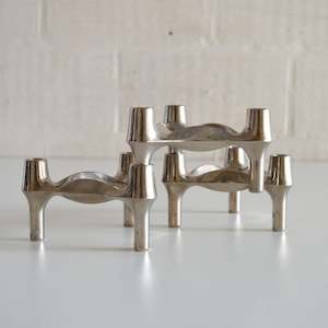 Furniture: Nagel Candle Holder A Silver