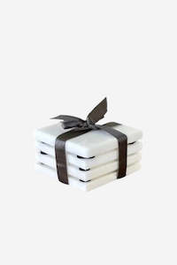 Tableware: Square Marble Coasters S/4 - White