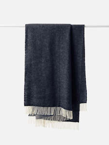 Wool Throw - Navy