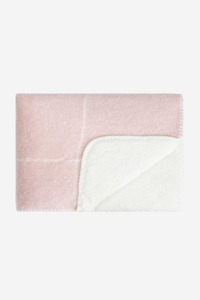 Grid Sherpa Throw - Rose Smoke