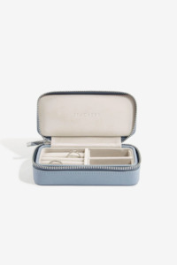 Accessories: Stackers Medium Travel Jewellery Box - Dusky Blue