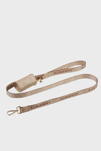 Runaway Woven Dog Leash & Bag Holder - Macadamia/Chestnut