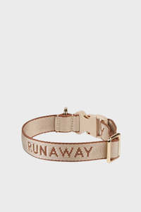 Runaway Woven Dog Collar - Macadamia/Chestnut