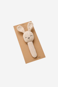 Crochet Bunny Rattle - Sand