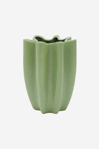 Green Waves Ceramic Vase - Small