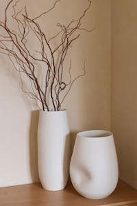 Vases Votives And Planters: Ash Vase Beige - Large