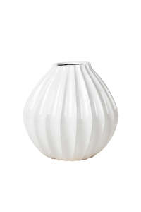 Wide Lines Vase Large - White