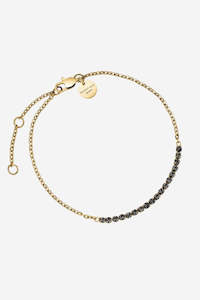 Tennis Graphite Bracelet - Gold