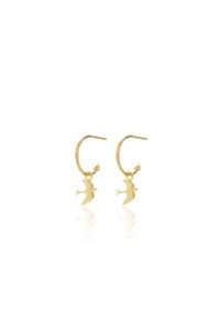 Swallow Hoop Earrings - Gold