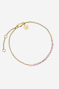 Jewellery: Tennis Light Rose Bracelet - Gold