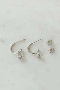 Love Lily Hoop Studs- Silver