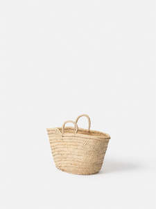 Moroccan Basket w/Woven Handles- Small