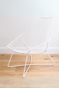 Piha Lounger Stainless Steel - White