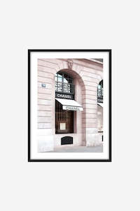 Wall Art: Chanel Glass Framed Print - Black Frame