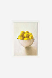 Painted Bowl of Lemons Framed Print - A3