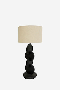 Jai Wooden Lamp Black with Shade