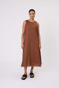 Florence Linen Dress - Burnt Umber