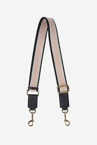 Feature Strap Webbing - Black + White + Blush